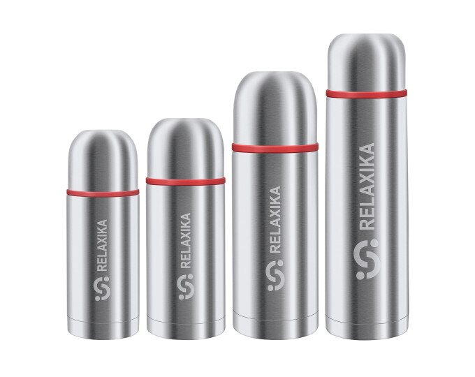 Термос Relaxika 102 (1,0л) 2 чашки, стальной - изображение 4