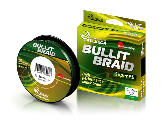 Леска плетеная ALLVEGA «Bullit Braid» 0,40мм 92м (тёмно-зелёный) (36,3кг) - изображение 1 