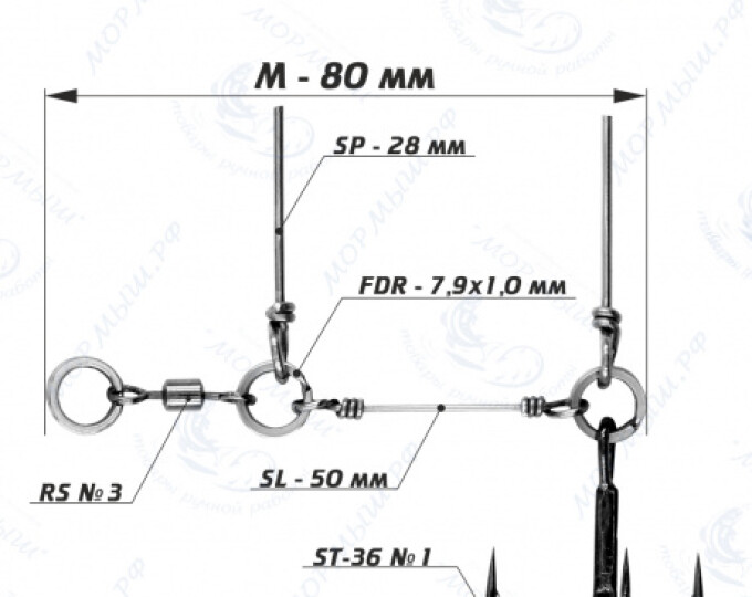 Оснастка стингер для джиг-головки Stinger Eye Jig (M) - изображение 1