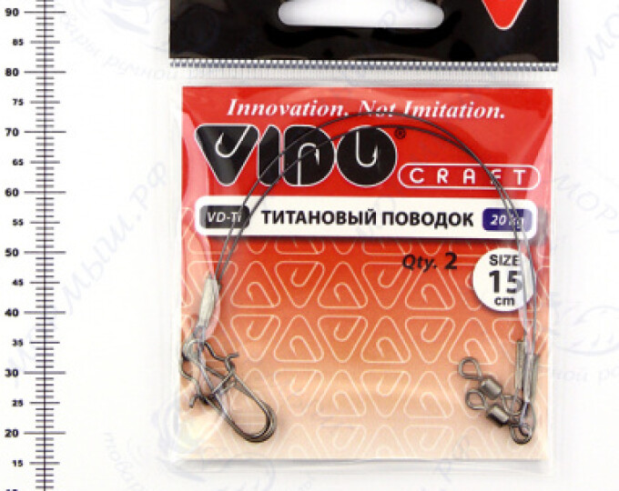 Поводок (титан) VD-Ti (15см, ф0,45мм, 20кг) (2шт.) - изображение 1 