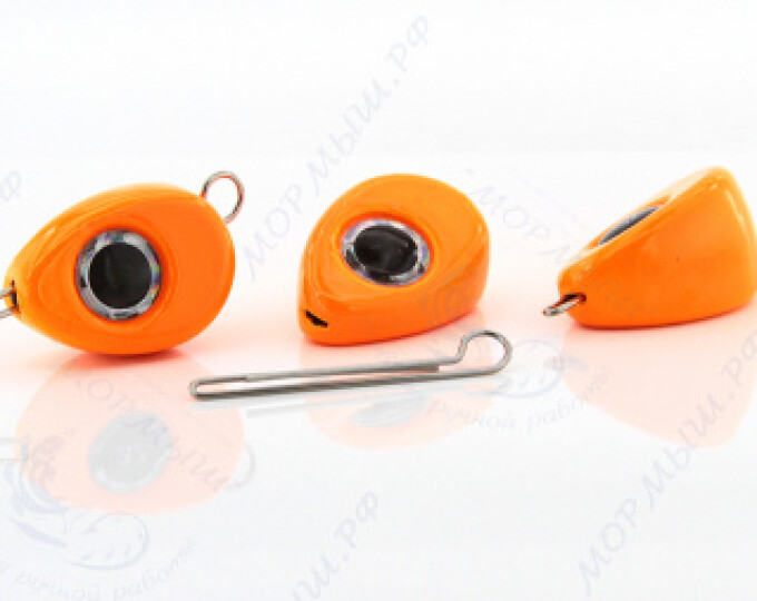 Груз крашеный САПОГ (Чебурашка разборная) 10гр. цвет 03 (оранжевый) - изображение 1 