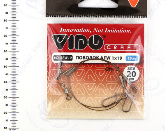 Поводок VD-AFW-1×19 (20см, ф0,36мм, 16кг) (2шт.) - изображение 1