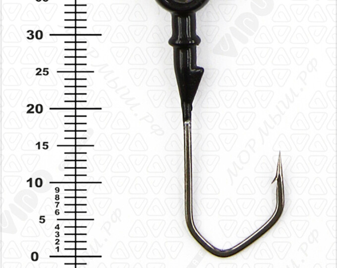 Джиг крашеный ШАР  4гр. (крючок VD-079 №1/0) (3шт.) цвет 04 (черный) - изображение 3