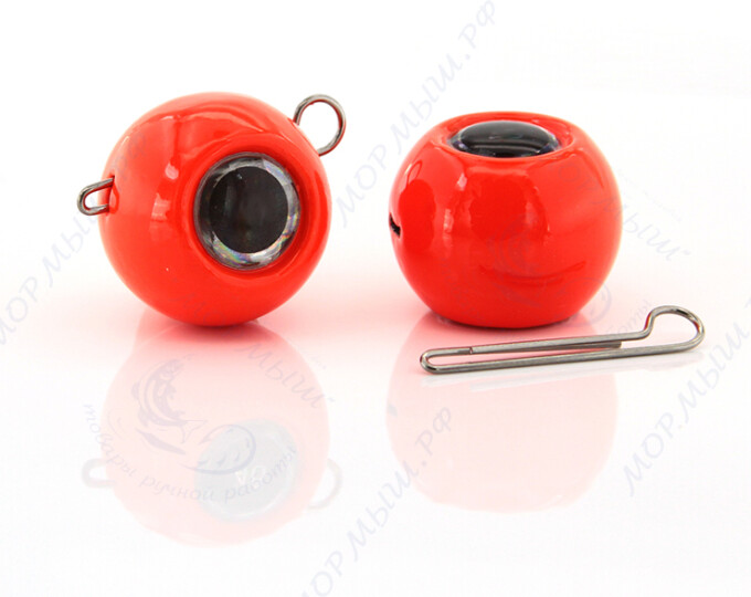 Груз крашеный ШАР (Чебурашка разборная)  8гр. цвет 01 (красный) - изображение 1 