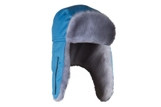 Шапка — ушанка «Голубая норка» (ткань Breathable, цвет Бирюза) р.55-56