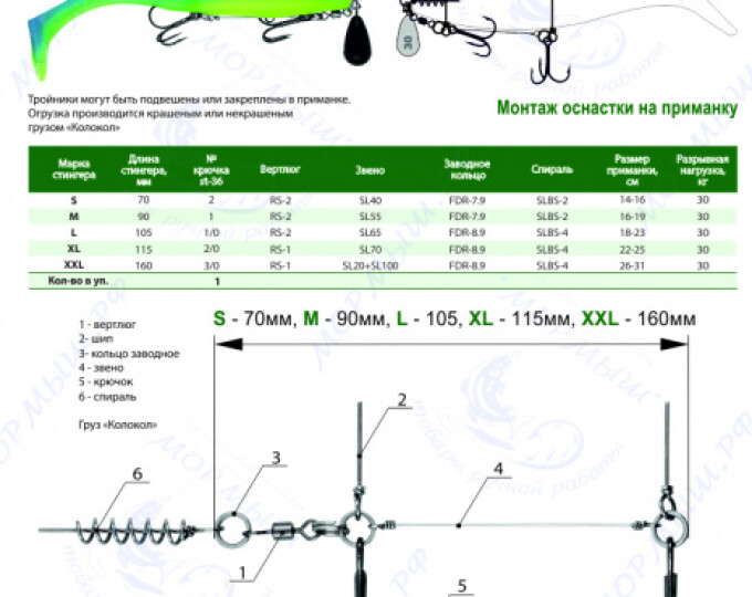 Оснастка стингер со спиралью Spring Lock Big Size (XL) - изображение 3