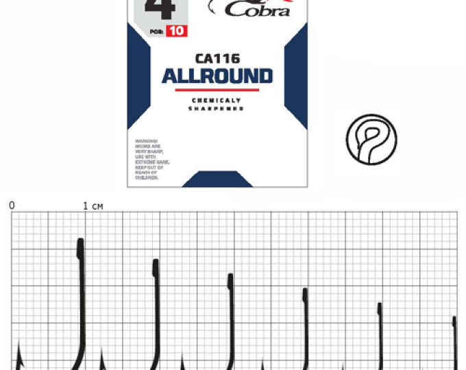 Крючки Cobra Allround CRYSTAL (CA116) №08 (10шт.) - изображение 1 