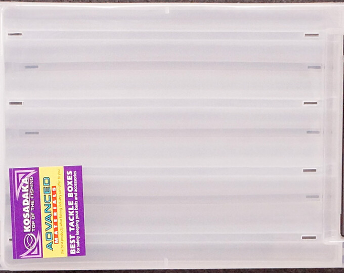 Коробка Kosadaka TB-S61B для воблеров, двусторонняя, продольные секции (205х145х50мм) Clear - изображение 2