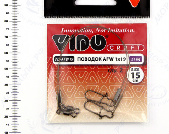 Поводок VD-AFW-1×19 (15см, ф0,41мм, 21кг) (2шт.) - изображение 1 