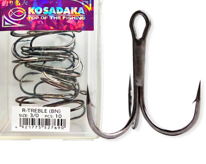 Крючок Kosadaka R-Treble (3981) №02 (L-27мм, W-21мм) (50) - изображение 1