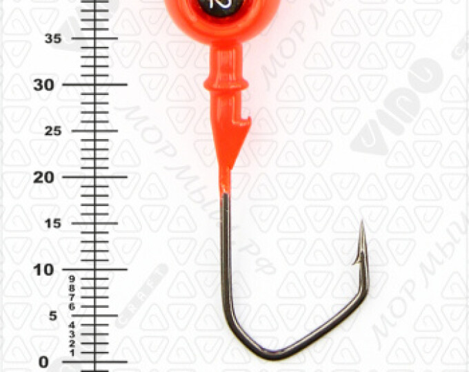 Джиг крашеный ШАР 12гр. (крючок VD-079 №2/0) (3шт.) цвет 01 (красный) - изображение 3