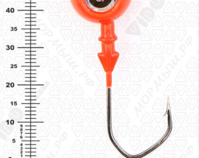 Джиг крашеный ШАР 26гр. (крючок VD-079 №3/0) (3шт.) цвет 01 (красный) - изображение 3