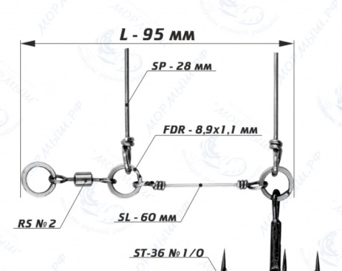 Оснастка стингер для джиг-головки Stinger Eye Jig (L) - изображение 1 