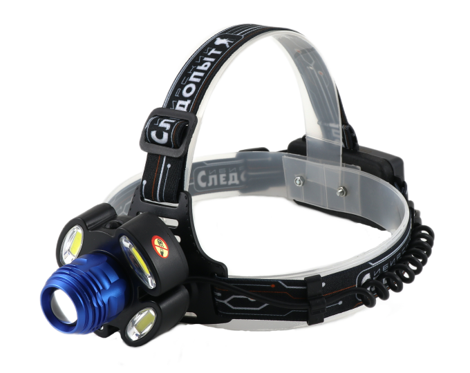 Фонарь налобный «СИБИРСКИЙ СЛЕДОПЫТ — Стильб» (1 LED + 4 COB, zoom, аккум. 220В) - изображение 1 