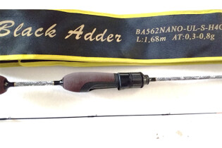 Спиннинг «Сезон Рыбалки» BLACK ADDER NANO 1,68м (0,3-0,8гр.) (BA602NANOUL-S-H4 G4Fj)