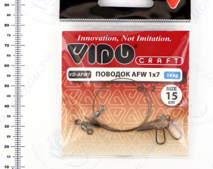 Поводок VD-AFW-1×7 (15см, ф0,30мм, 14кг) (2шт.) - изображение 1 