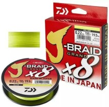 Леска плетёная Daiwa J-Braid Grand X8 135м 0,20мм (Yellow)