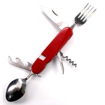 Нож, вилка, ложка (красная)