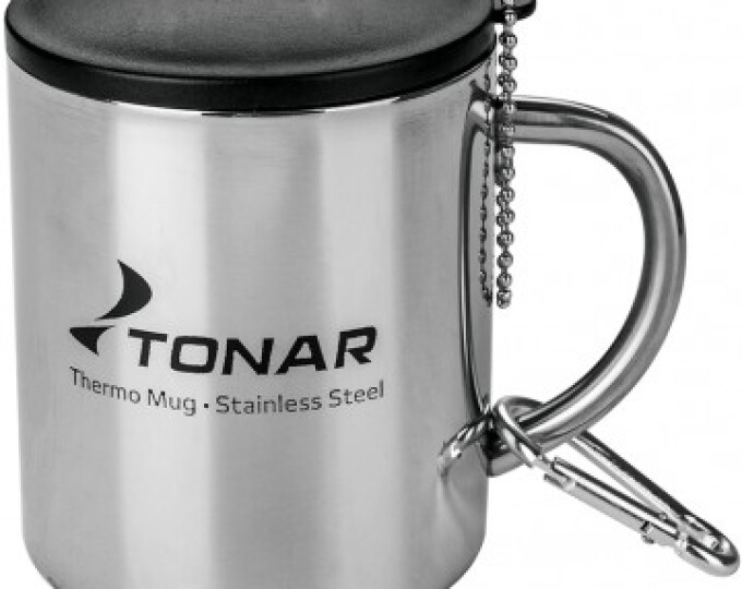 Термокружка TONAR 350мл (пластиковая крышка + карабин) - изображение 2