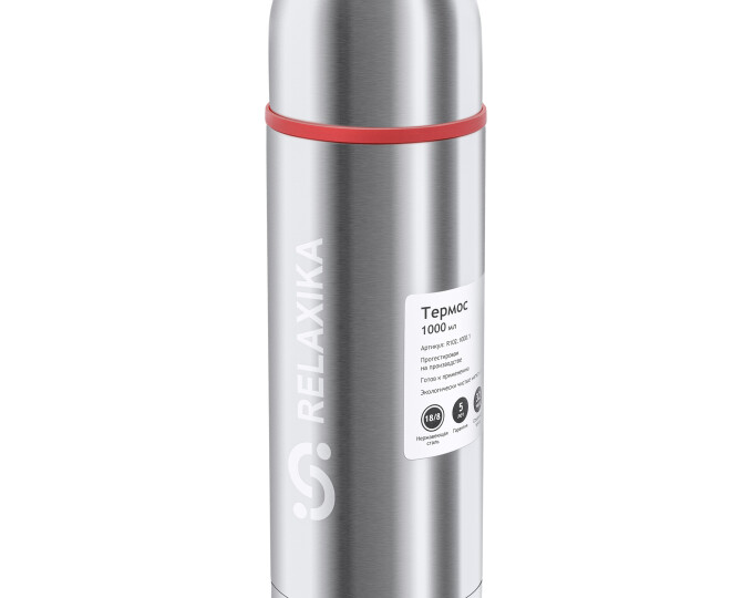 Термос Relaxika 102 (1,0л) 2 чашки, стальной - изображение 13