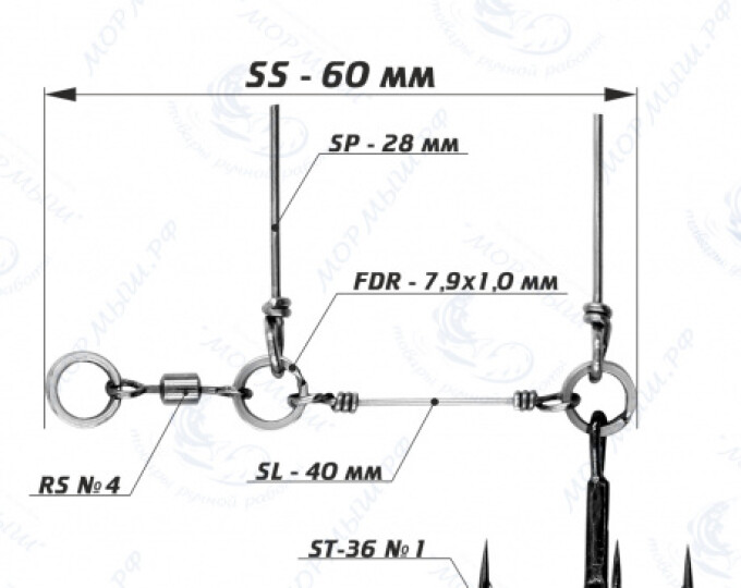 Оснастка стингер для джиг-головки Stinger Eye Jig (SS) - изображение 1 