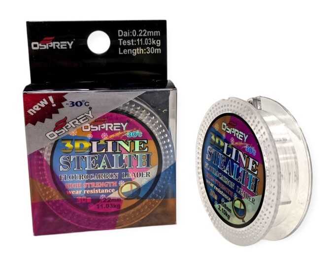 Леска Osprey 3D Line Stealth 0,12мм 30м (4,10кг) (прозрачная) - изображение 1 