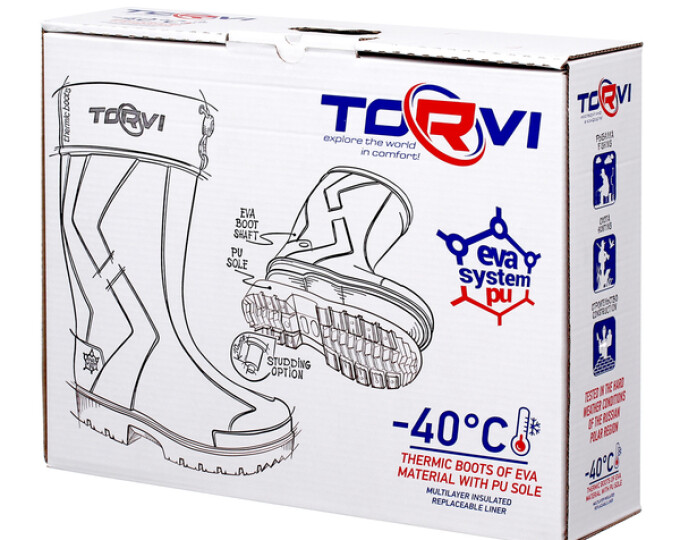 Сапоги из ЭВА Torvi -40°С с шипами (ПУ подошва, гипоаллергенный вкладыш, цвет олива) р.43 - изображение 2