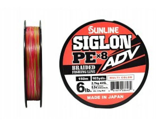 Плетеный шнур Sunline SIGLON ADV x8 Multi Color 150m #0.6/8lb (0.132mm) - изображение 1 