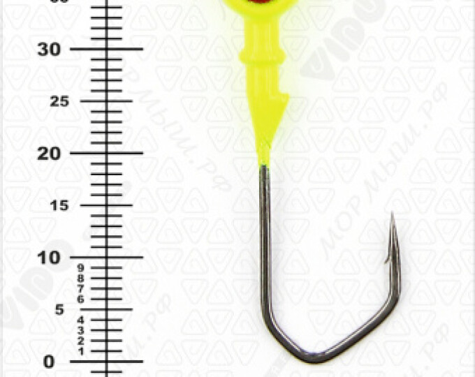 Джиг крашеный ШАР  4гр. (крючок VD-079 №1/0) (3шт.) цвет 02 (желтый) - изображение 3