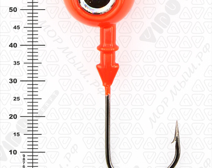 Джиг крашеный ШАР 48гр. (крючок VD-079 №5/0) (3шт.) цвет 01 (красный) - изображение 3