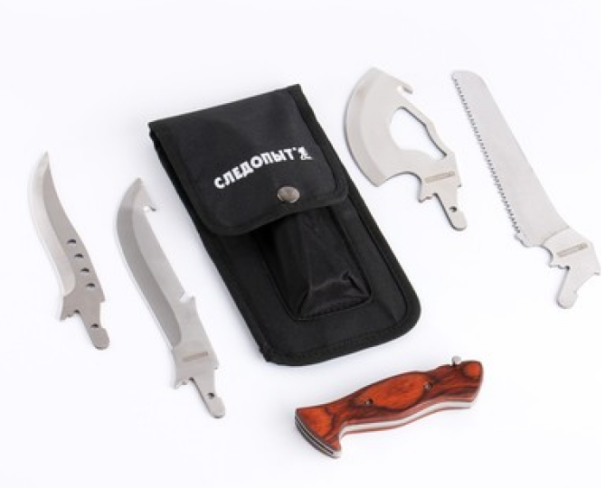 Набор туристический » СЛЕДОПЫТ» пила, топор, нож, в чехле - изображение 1 