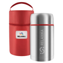 Термос для еды Relaxika 301 в термочехле (1,0л) стальной