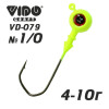 Джиг крашеный ШАР  4гр. (крючок VD-079 №1/0) (3шт.) цвет 02 (желтый) - изображение 1