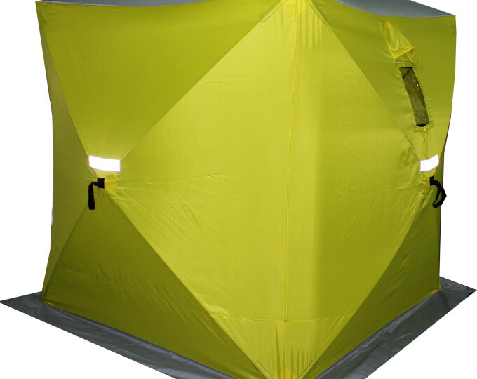 Палатка «Сахалин 4» (180*180*200см) (жёлтый/серый) - изображение 1 