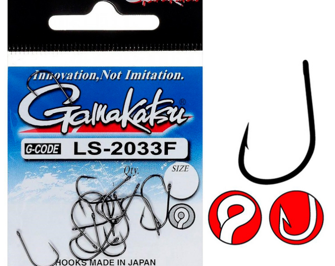 Крючок Gamakatsu Hook LS-2033F Ring Eye Serie Black №08 - изображение 1 