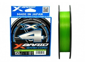 Плетёный шнур YGK X-Braid Braid Cord X4 #1.0/18lb 150m (0.171mm) Chartreuse