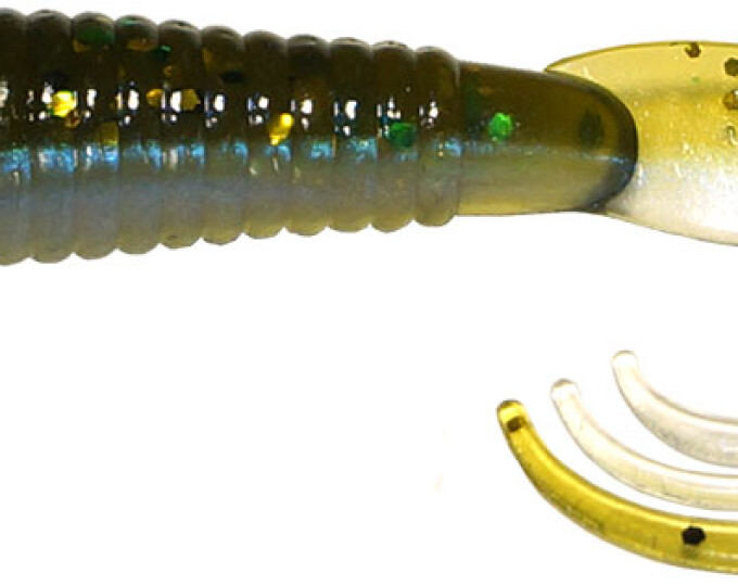 Твистер Kosadaka TRIPLE TAIL 90мм (8шт.) (с разрезным хвостом) цвет BBR - изображение 1 