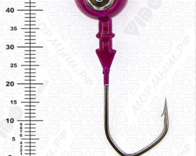 Джиг крашеный ШАР 20гр. (крючок VD-079 №3/0) (3шт.) цвет 06 (фиолетовый) - изображение 3