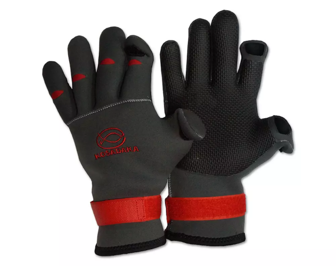 Перчатки Kosadaka неопр. Sharks fishing gloves-70 уплотн., сер., р. XL - изображение 1 