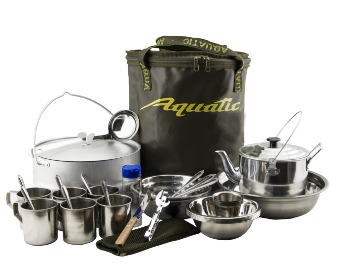 Пикниковый набор Aquatic ПН-02-6Х на 6 персон (цвет ведра: хаки) - изображение 1 