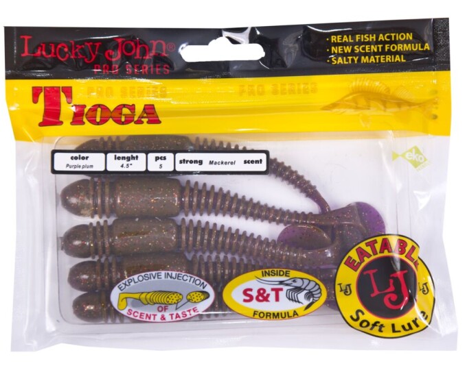 Виброхвост Lucky John Pro Series «TIOGA» 4,5in (11.40) цвет S13 (5шт.) - изображение 2