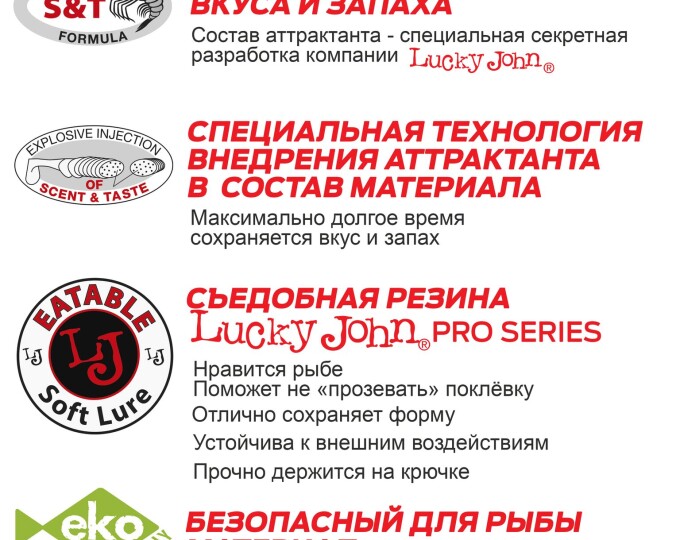 Виброхвосты Lucky John Pro Series 06 SET (набор 5 упак.) - изображение 8