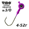 Джиг крашеный ШАР 32гр. (крючок VD-079 №3/0) (3шт.) цвет 06 (фиолетовый) - изображение 1 