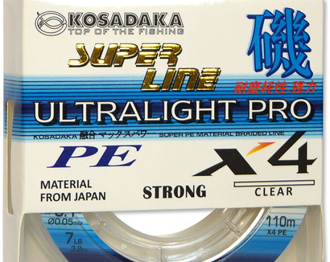 Леска плетеная Kosadaka Super Line PE X4 Ultralight PRO Clear 110м 0,08мм (4,9кг) - изображение 1 