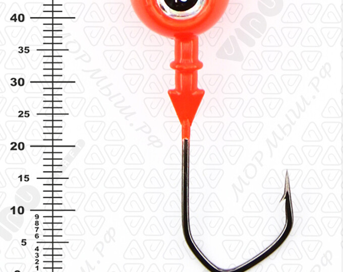 Джиг крашеный ШАР 22гр. (крючок VD-079 №3/0) (3шт.) цвет 01 (красный) - изображение 3