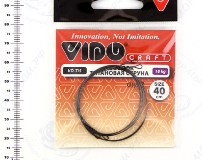 Поводок (титановая струна) VD-TIS (40см, ф0,45мм, 18кг) (2шт.) - изображение 1 