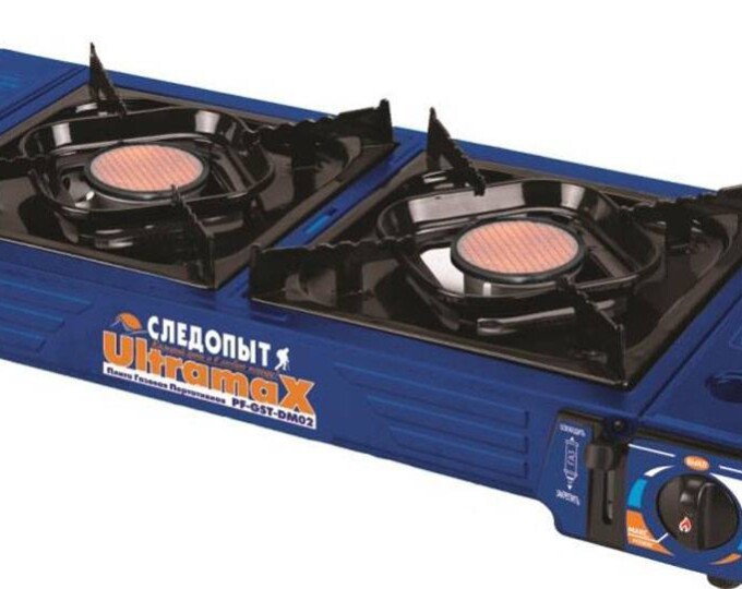 Плита газовая СЛЕДОПЫТ — UltramaX (двойная, с переходником) - изображение 1