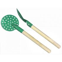 Черпак с деревянной ручкой (зеленый)