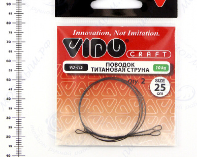Поводок (титановая струна) VD-TIS (25см, ф0,35мм, 10кг) (2шт.) - изображение 1 